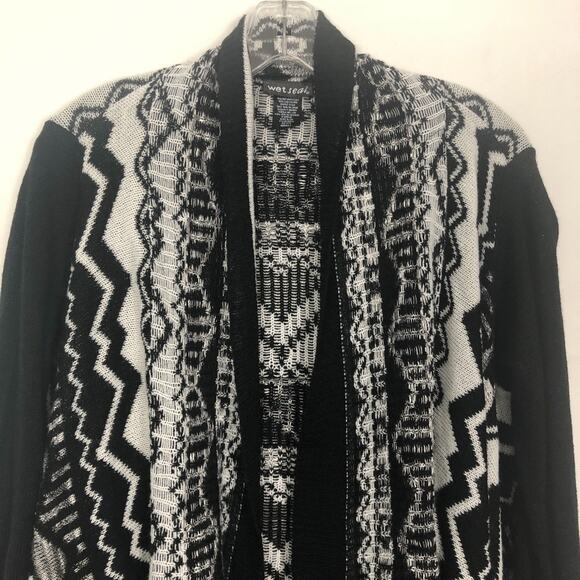 Wet Seal Open Front Tribal Print Cardigan Size Small Soft Stretch - Picture 3 of 10